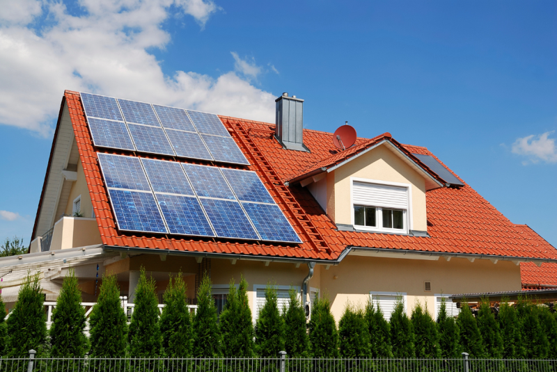 photovoltaics on the roof of the house